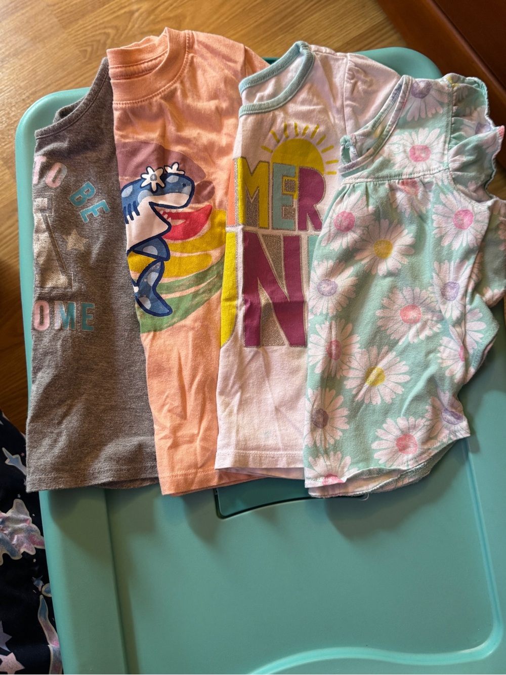 Girls Summer Tee Bundle - Mint Daisy & Pastel Graphic Tees